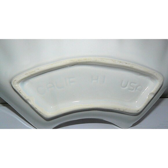 Vintage California Pottery Soup Tureen & 4 Shell Dishes Set White - Picture 8 of 9